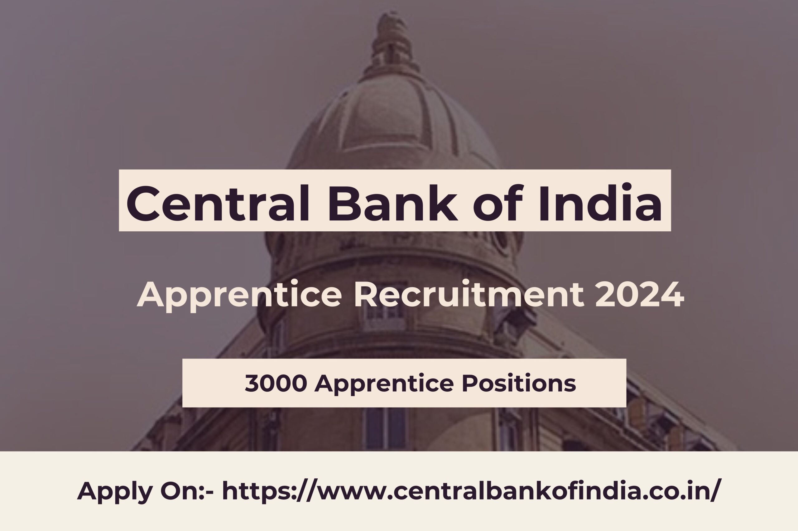 सेंट्रल बँकेची भारती 2024: 3000 प्रशिक्षार्थी पदांसाठी अर्ज करा!